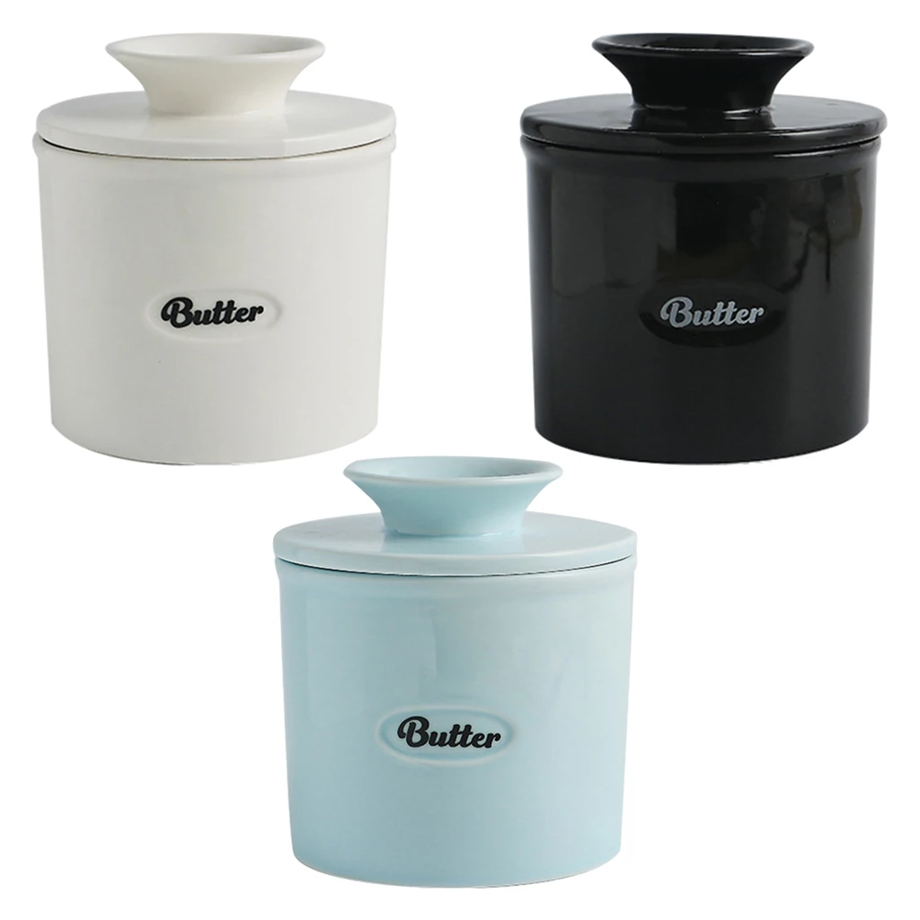 Handmade Ceramic Butter Jar Keeper Container Fresh Spreadable Storage Holder for Microwave | Дом и сад