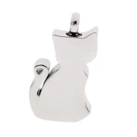 metal cat urn cremation pendant ash holder mini keepsake jewelry silver color pendant