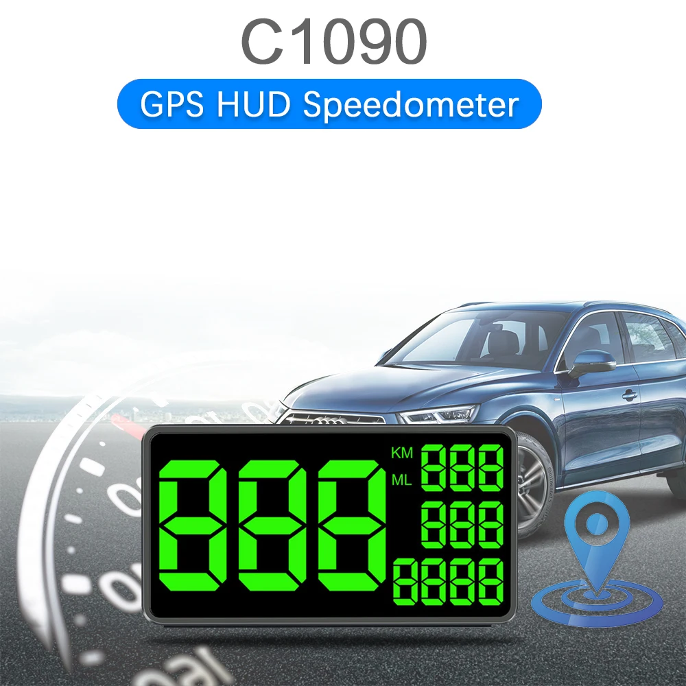 C1090 GPS измеритель скорости Hud Дисплей км/ч MPH Автомобиль HUD Head Up дисплей C60 C80 C90