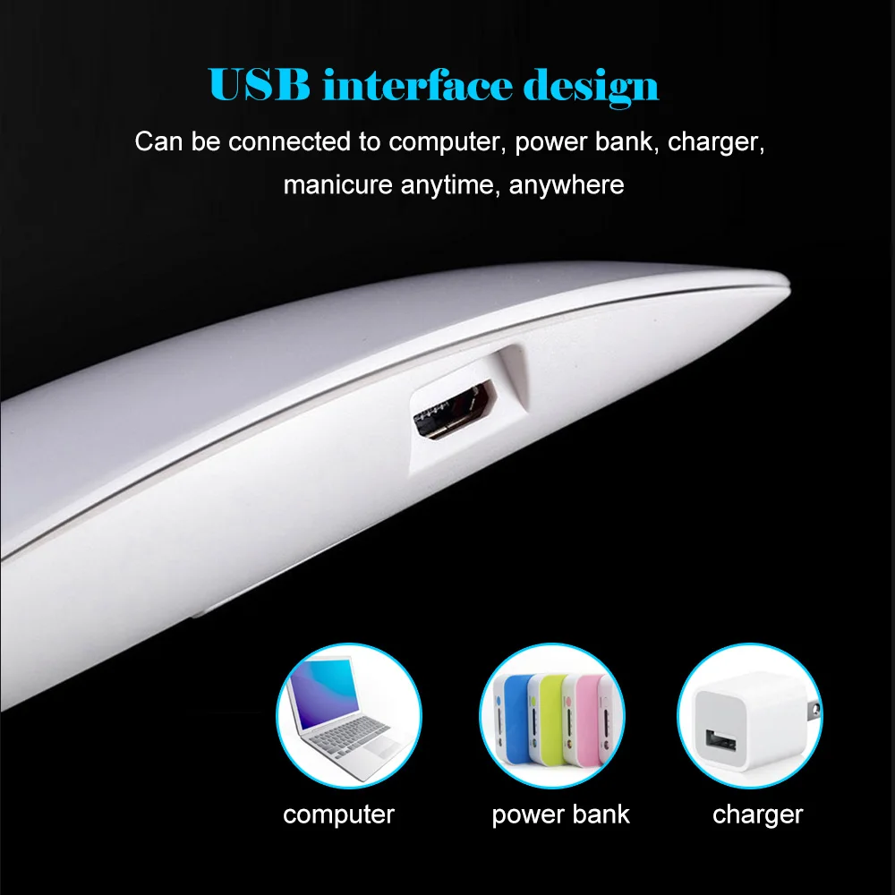 Сушилка для ногтей LEK 6 Вт портативный светодиодный УФ светильник с кабелем Micro USB