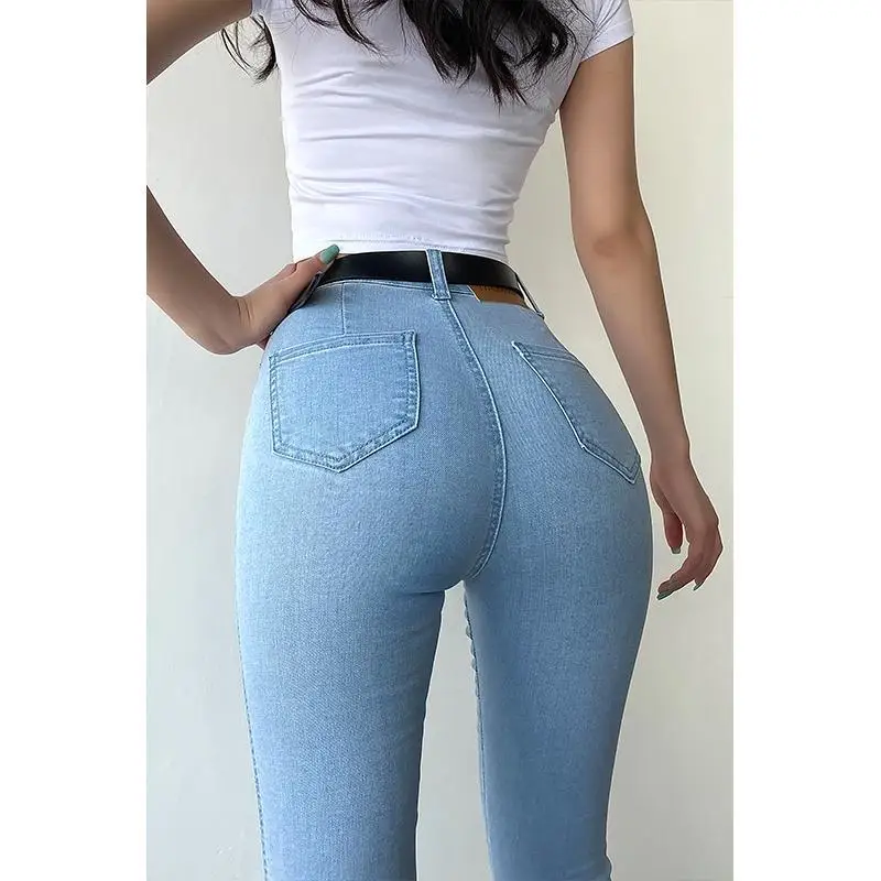 

European and American sexy tight buttocks new high waist skinny jeans in autumn 2020
