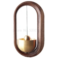 japanese wind chime solid wood magnetic suction doorbell refrigerator paste door opening prompt copper bell decoration