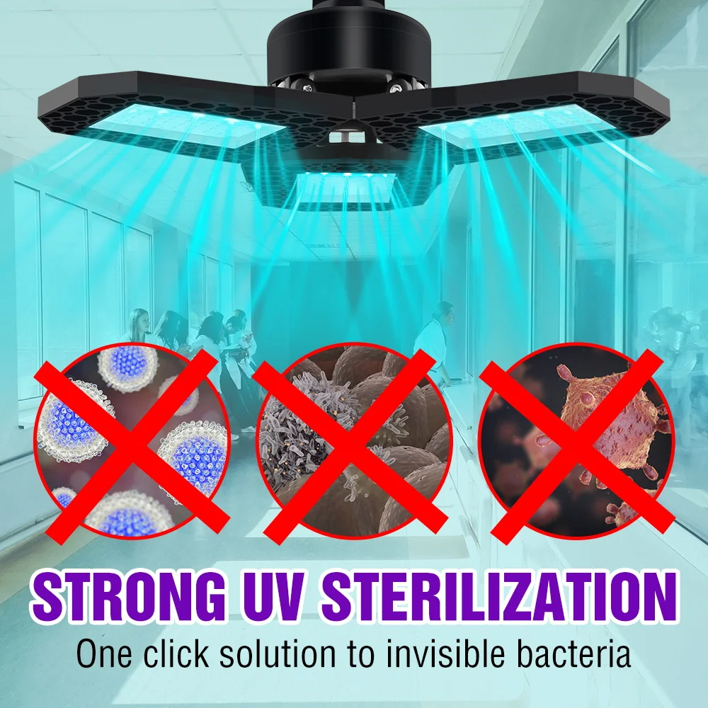 

220V LED UV Sterilizer Lamp 40W 60W 80W E27 UVC Light Germicidal LED Bulb Ozone Sterilizers Light 110V Desinfectante LED Bulbs