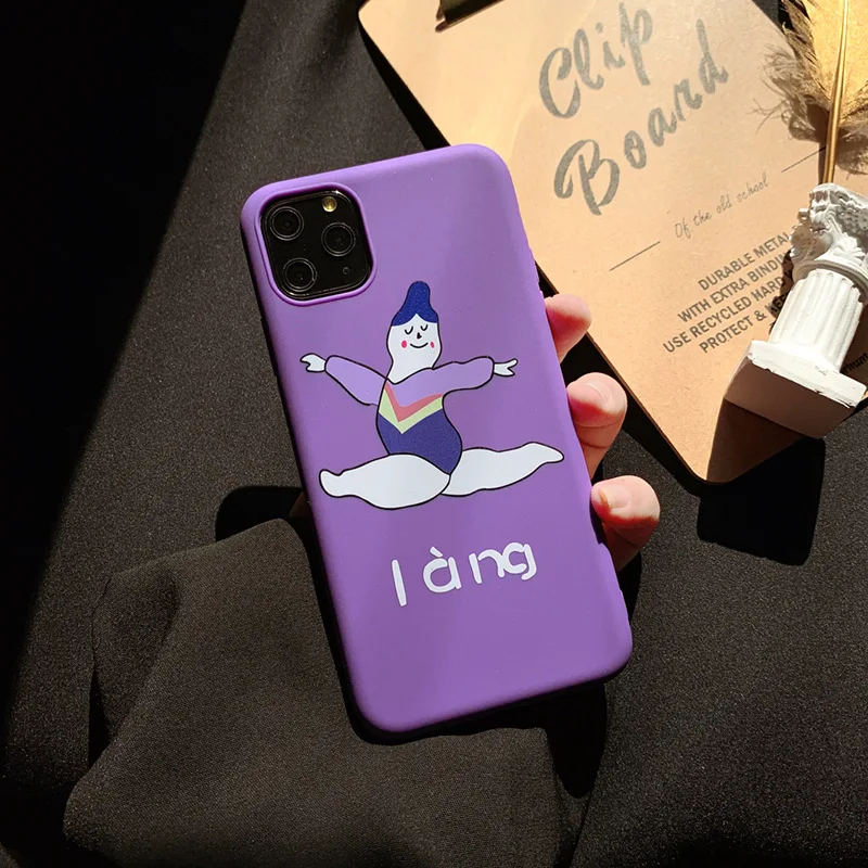 2021 INS популярный милый фиолетовый танцующая девушка чехол для iPhone 11Pro 7 8|Бамперы| |