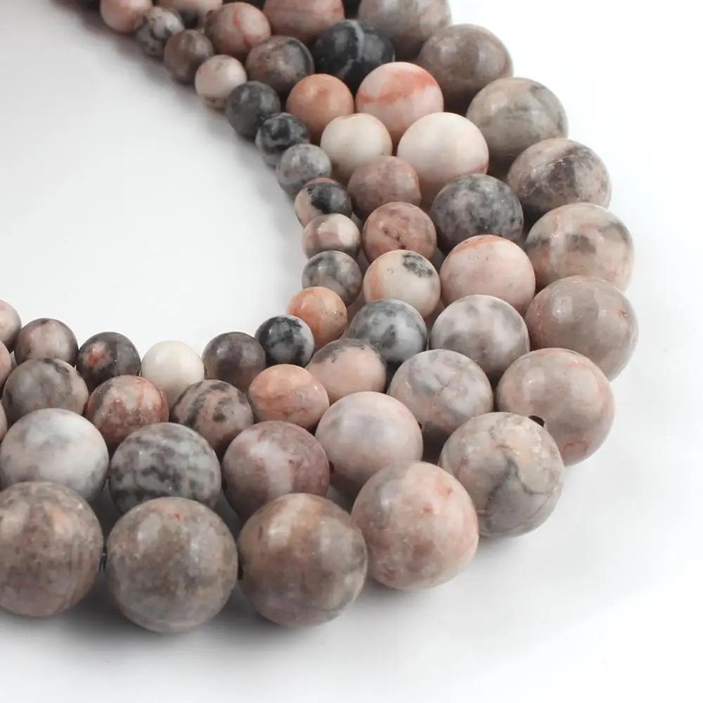 Натуральный розовый Зебра Ясперс Камень Круглые бусины для самостоятельного