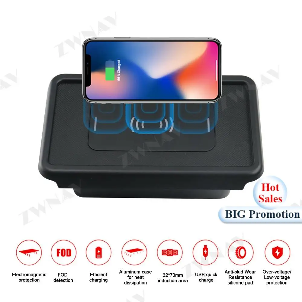 QI автомобильное беспроводное зарядное устройство Быстрая зарядка для Honda CR V 2017