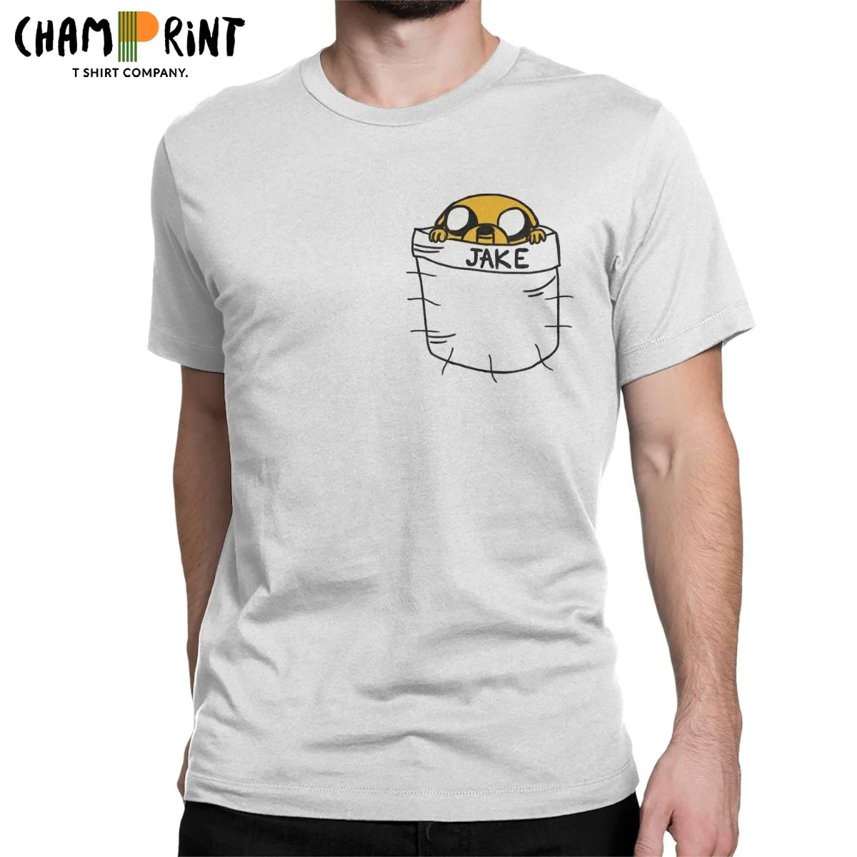 Футболка мужская Jake The Dog Adventure Time модная тенниска из чистого хлопка с коротким