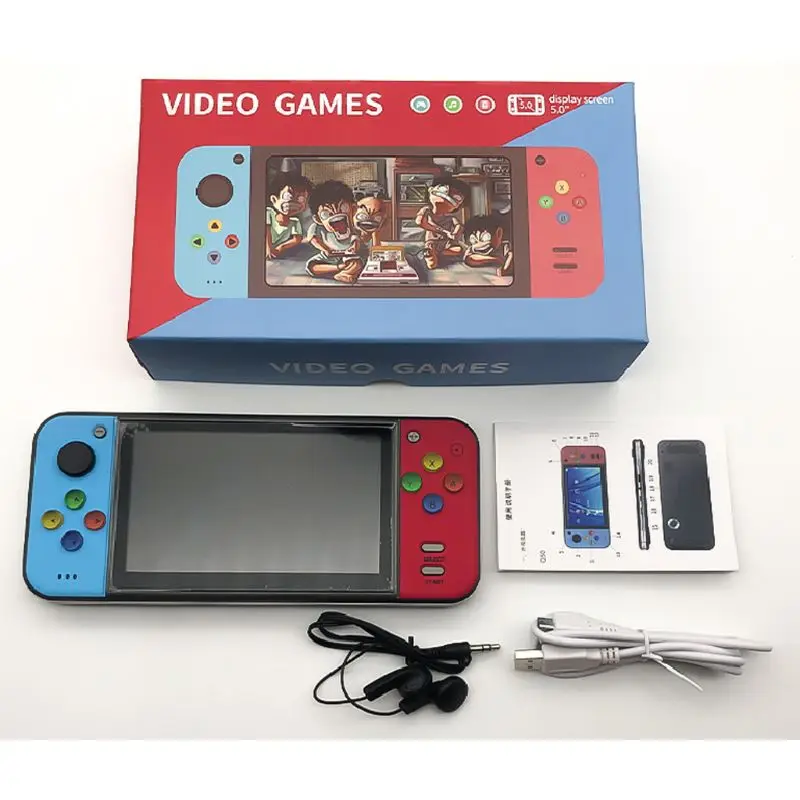 

Mini Portable 5 Inch Retro Game Console 360 Joystick Handheld Game Machine Host Support High Definition TV Output for PSP Game