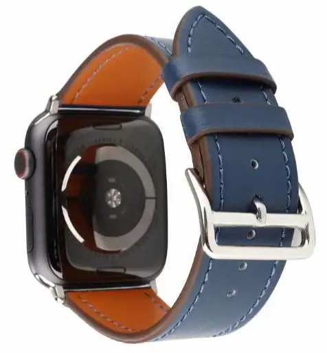 midnigh blue Высококачественная кожаная Петля для iWatch 40 мм 44 мм спортивный ремешок для Apple watch 42 мм 38 мм Серия 1 2 3 4 5 - Цвет ремешка: midnigh blue