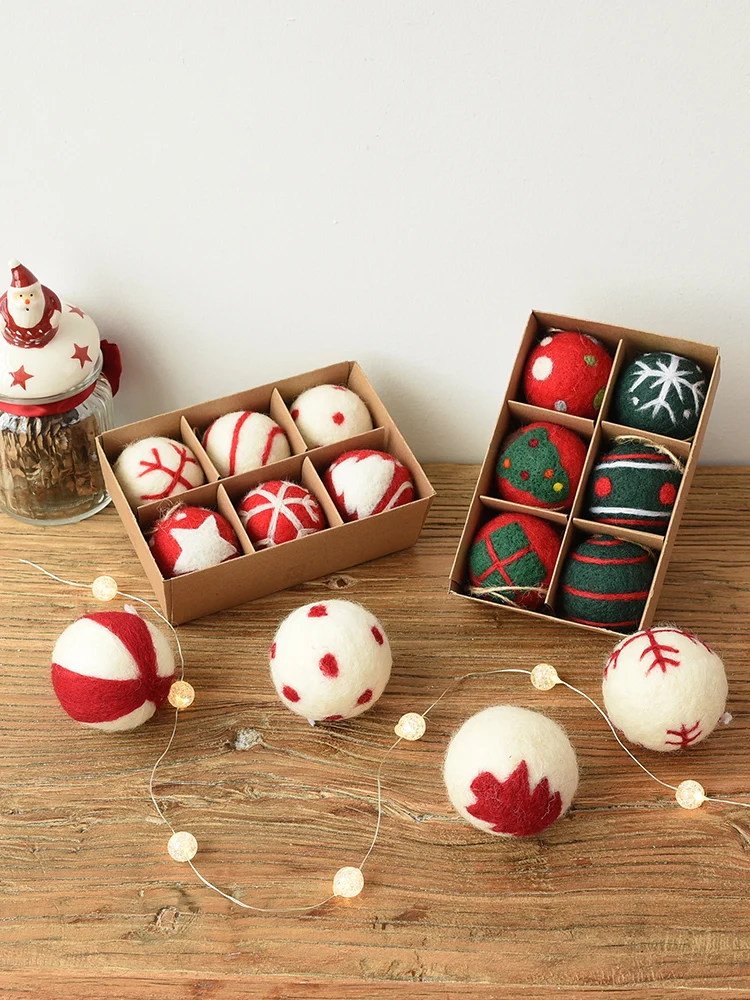 

Новогодние украшения 2022, шерстяная фетровая Снежинка, Рождественский шар, Маленькая подвеска, рождественские украшения, Рождественский Де...