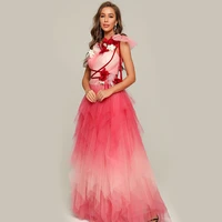 sexy marchesa one shoulder rose red sparkly dres flowers long dresses party evening dresses woman party night vestido feminino