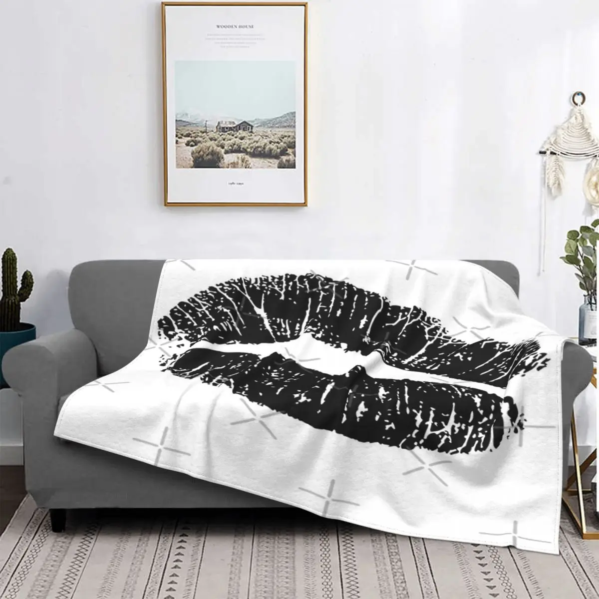 

Manta de labios negros, para cama colcha, edredón a cuadros, manta para sofá, Sudadera con capucha, manta ponderada