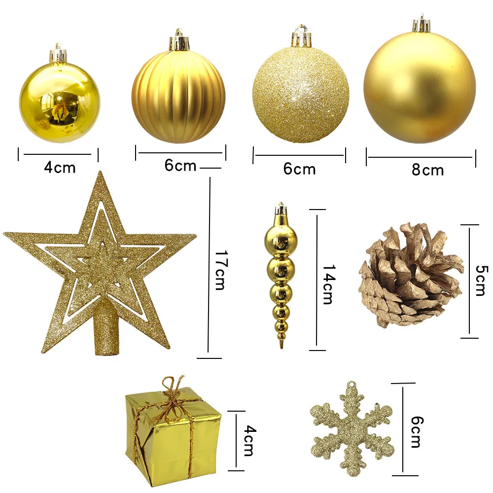 60 шт. Рождественский шар Рождественская Подарочная коробка орнамент кулон набор