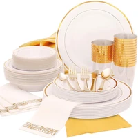 25 people party the number of suitable golden plastic party disposable tableware for birthday party decor cake plastic plates