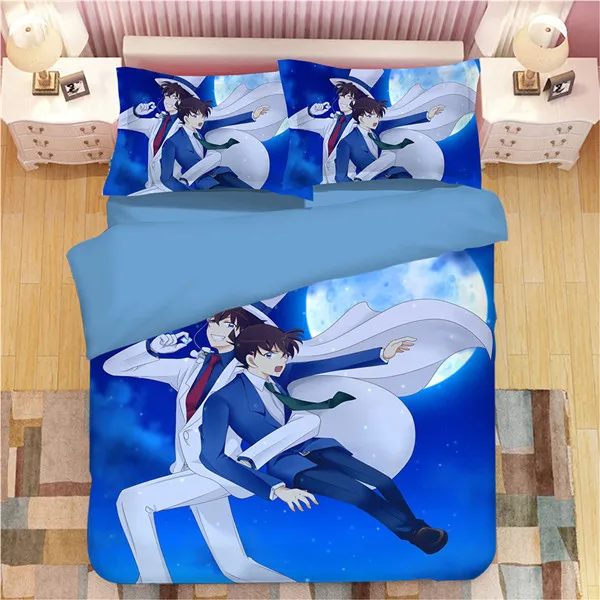 

Detective Conan Bedding Anime New Cartoon bedclothes Character Sets Twin Queen King Size Duvet Cover Pillowcase Home Textiles