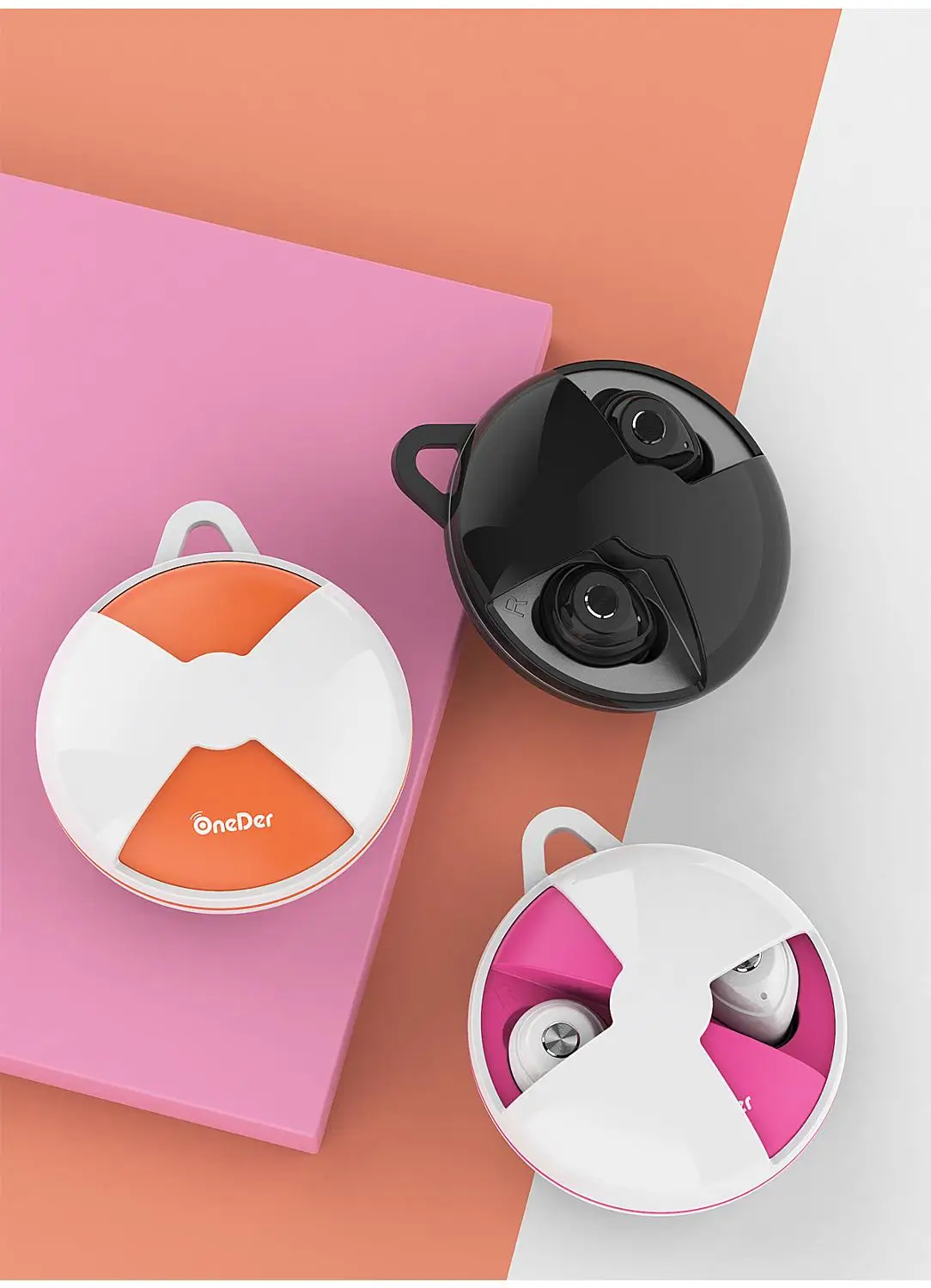 OneDer 338 bluetooth наушники с зарядный чехол 360 Вращение водонепроницаемый V5.0 + EDR TWS