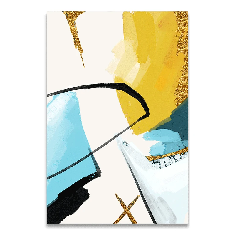 

Modern Yellow Blue Abstract Decoration Poster and Prints Canvas Art Painting Wall Pictures for Living Room Home Decor