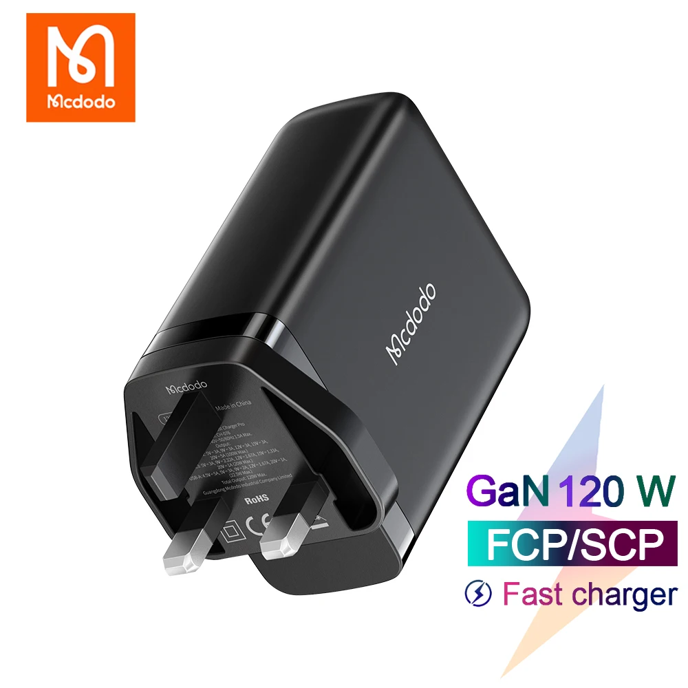 Mcdodo 4 in 1 GaN 120W Charger Type C PD Fast Charge Portable Charger For iPhone 14 13 12 Pro Max Macbook Laptop Tablet UK Plug