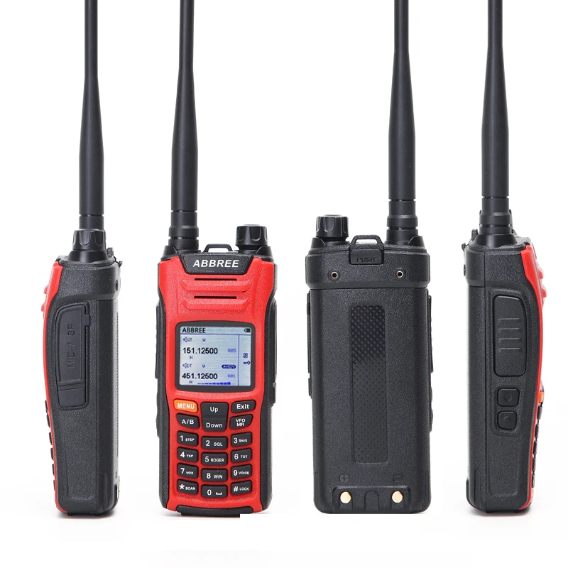 Рация ABBREE AR-F6 4 шт. Многодиапазонная VHF UHF DTMF 999CH VOX SOS сканирование секундомер