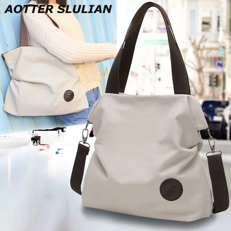 

Vintage Female Bags Simple Fashion Zipper Shoulder Tote Canvas Cloth Large Capacity Handbag Girls Shopping Bags With Slot Pocket