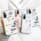 Чехол для Redmi Note 9 Pro, модный брендовый прозрачный чехол с ярлыком для Xiaomi Redmi Note 10, 9, 11 Pro, 11S, 8, 7, 9S, 10S, 8T, 9C, NFC, 9A, чехлы