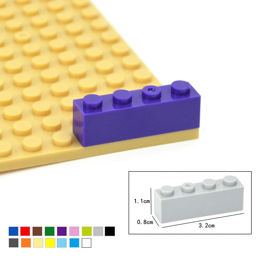 40PCS DIY 1x4 Dots Building Blocks Thick Figures Bricks Educational Creative Size 1*4 Compatible With 3010 Toy for Children | Игрушки и