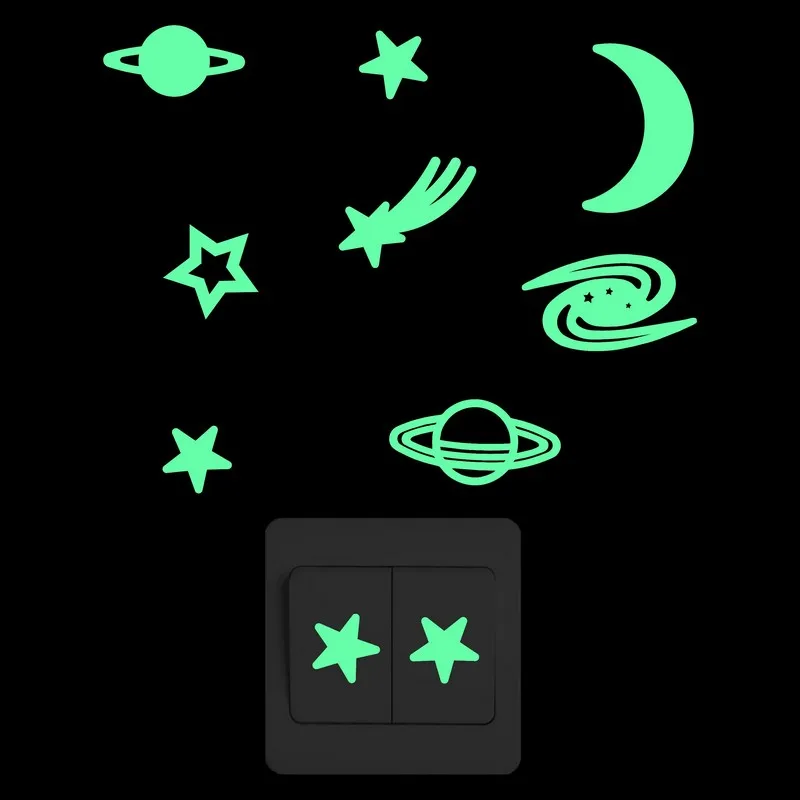 Настенный стикер с Луной звездами астрономией планетами светящимися