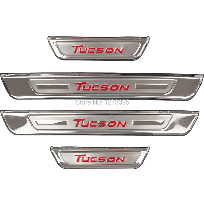 Для hyundai Tucson- Нержавеющая Накладка на порог автомобиля защитная накладка на педаль наклейка Аксессуары для стайлинга автомобилей