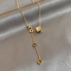 Модное Очаровательное ожерелье с римскими цифрами и кристаллами для женщин, характерное ожерелье с кулоном из нержавеющей стали, ювелирные изделия