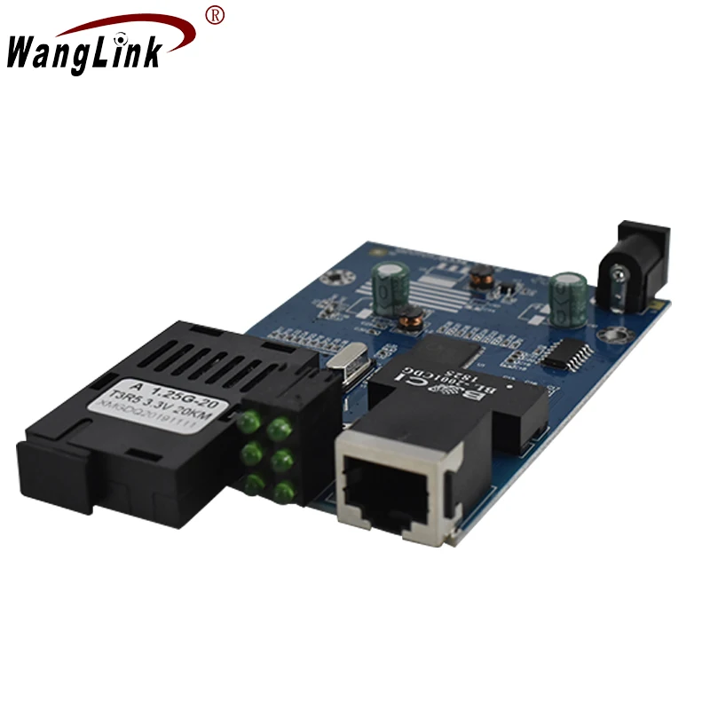 Wanglink pcba ethernet Optical Fiber Media Converter Fiber Transceiver 1000M Full PCBA with Fiber module