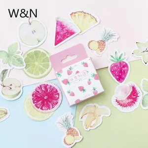 Милые листья, 45 шт.компл., мини-бумажные наклейки, фрукты наклейка клубника, украшения для самостоятельной сборки, дневник в стиле Скрапбукинг, наклейки для этикеток, Kawaii