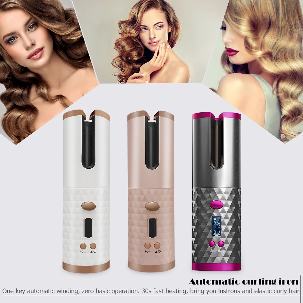 

Automatic Hair Curler Auto Ceramic Curly Rotating Curling Wave Styling Tool Wireless Curling Iron Hair Waver Wand USB GH1