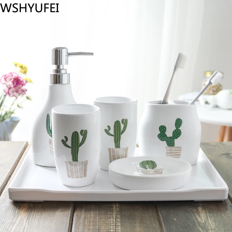 Скандинавские керамические изделия для ванной комнаты из шести частей простой