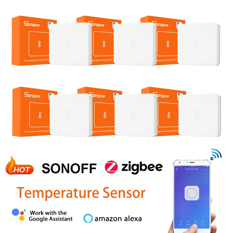 Датчик температуры и влажности SONOFF SNZB-02 ZigBee умный дом работает с приложением eWeLink