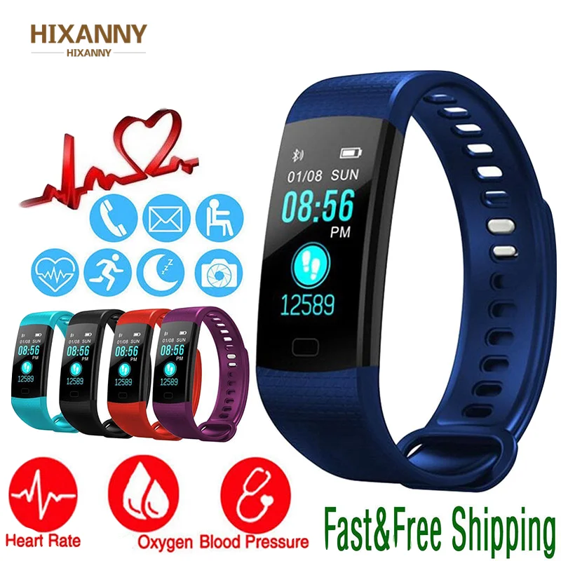 Смарт часы спортивные фитнес трекер сердечного ритма кровяное давление браслет