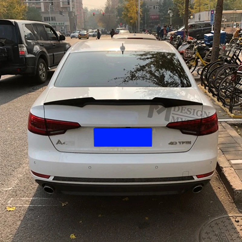 Подходит для Audi A4 B8 A4a A4Q углеродное волокно CF высокий удар задний багажник губы Spoilerking крыло добавить на стиль M4 вид клейкого типа 2009-12