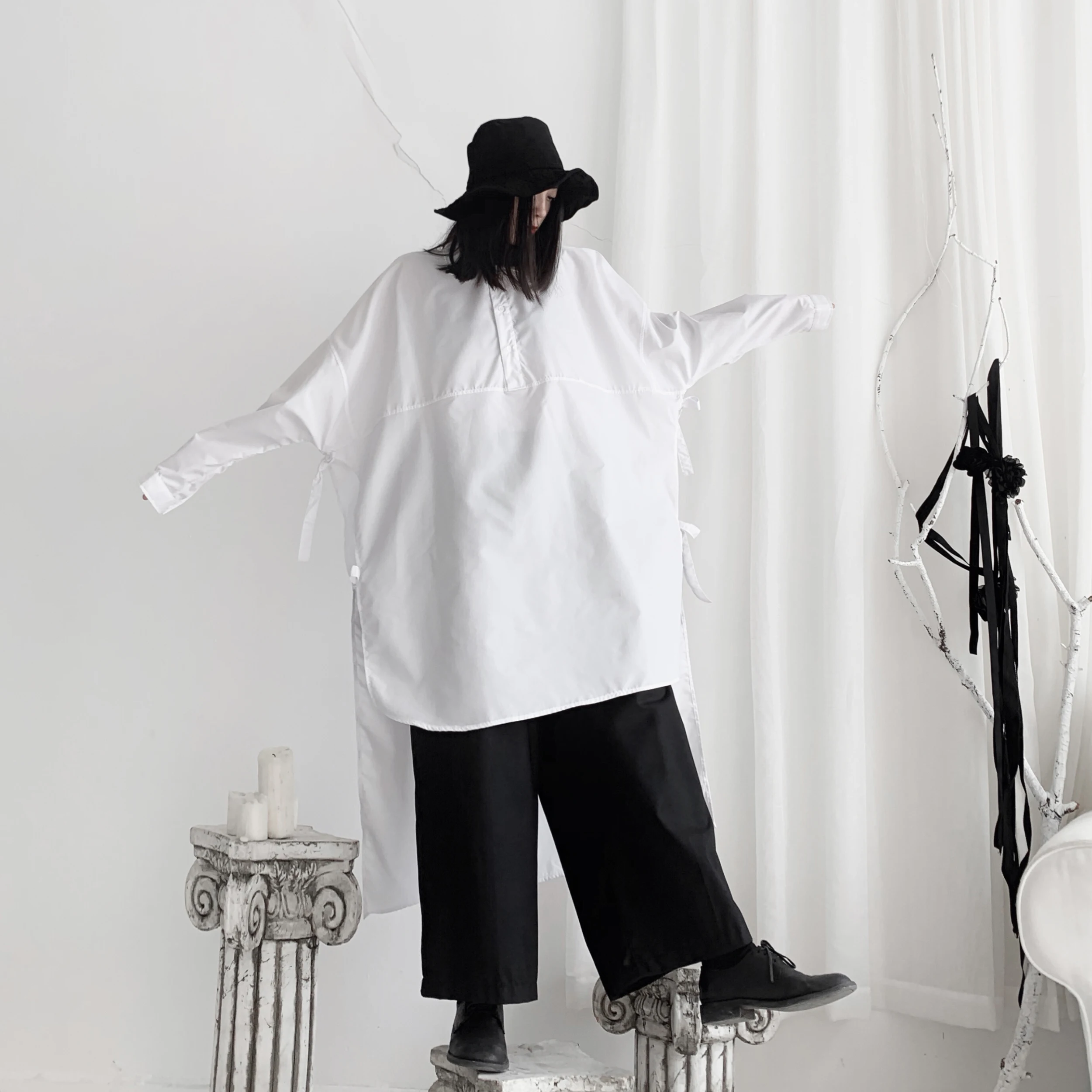 Yamamoto/женская одежда в стиле темного отдела дизайнерская рубашка ретро со