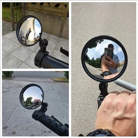 motorcycle folding reflective wide angle convex mirror bicycle detachable adjustable folding silicone handle rearview mirror