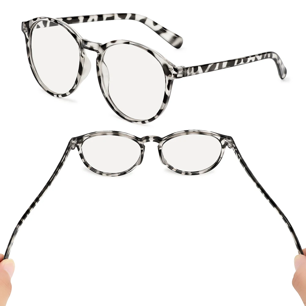 Очки унисекс черные леопардовые круглые с защитой от сисветильник при