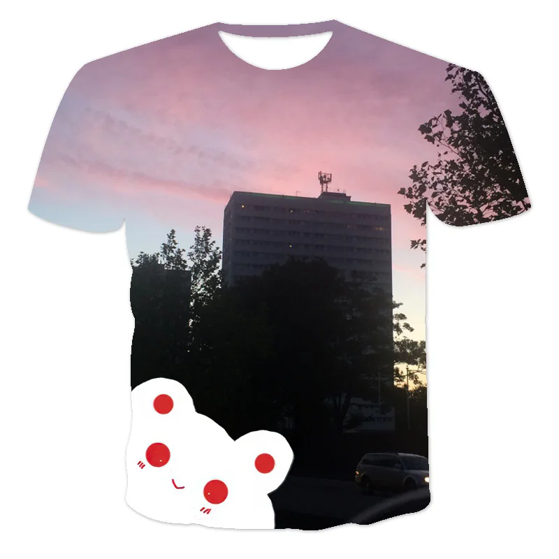 

Kawaii Rabbit Women's T-shirt Cartoons Animal Clothes For Girls Campus O-Neck Female T Shirt Summer Loose Pluse Size Men Tops