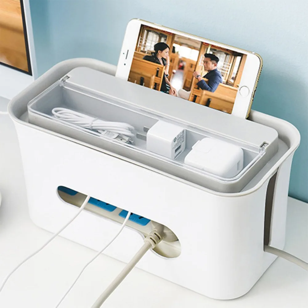 

2021 Electronic Accessories Wire Line Collection Power Strip Cable Organizer Box Winder Container Manager Storage Case Holder