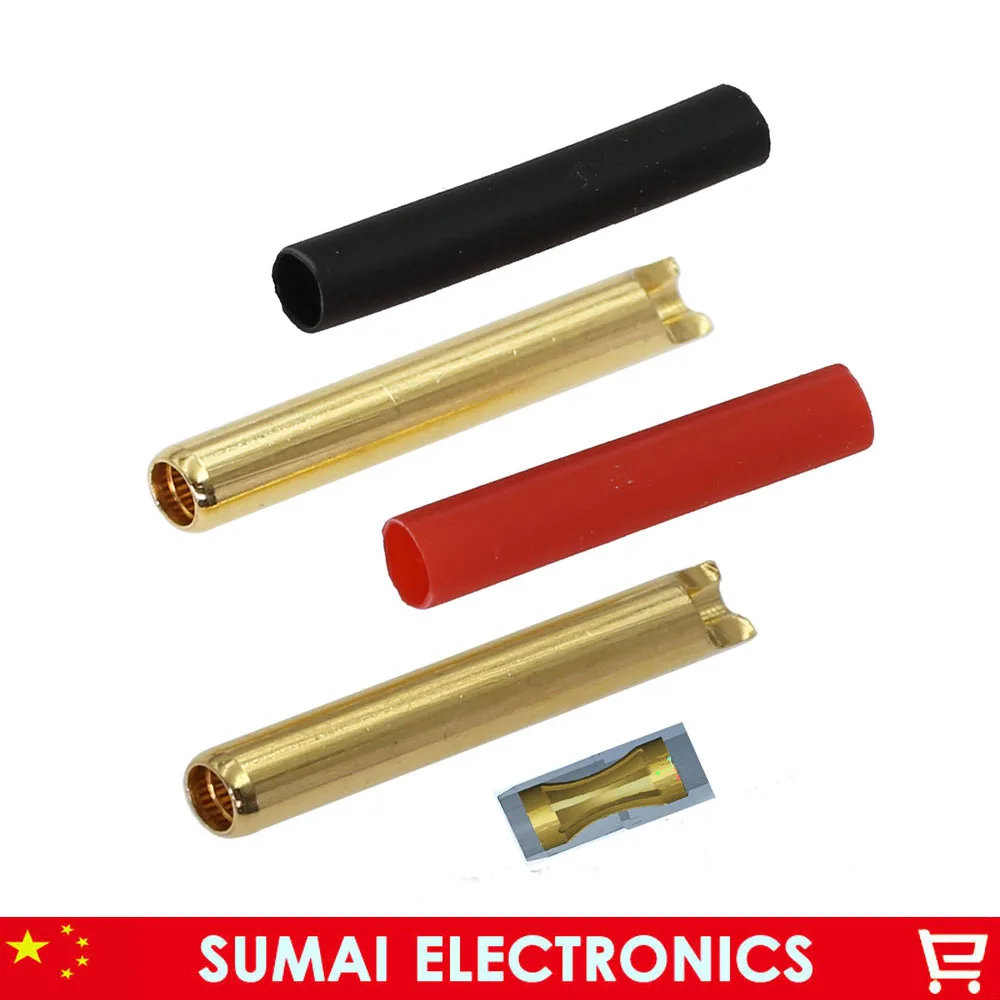 

2mm 3U" gold-plating socket with spring-loaded multilam heat shrink tubing for assembly test leads.