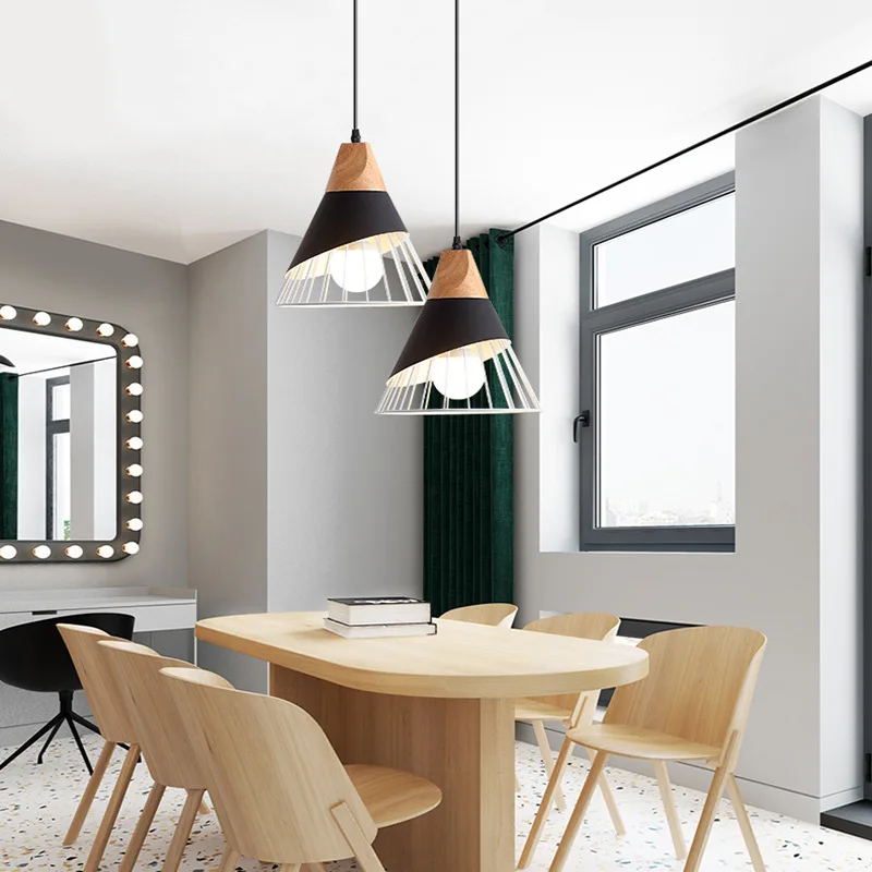Скандинавский светодиодный конус Подвесная лампа современный металлический