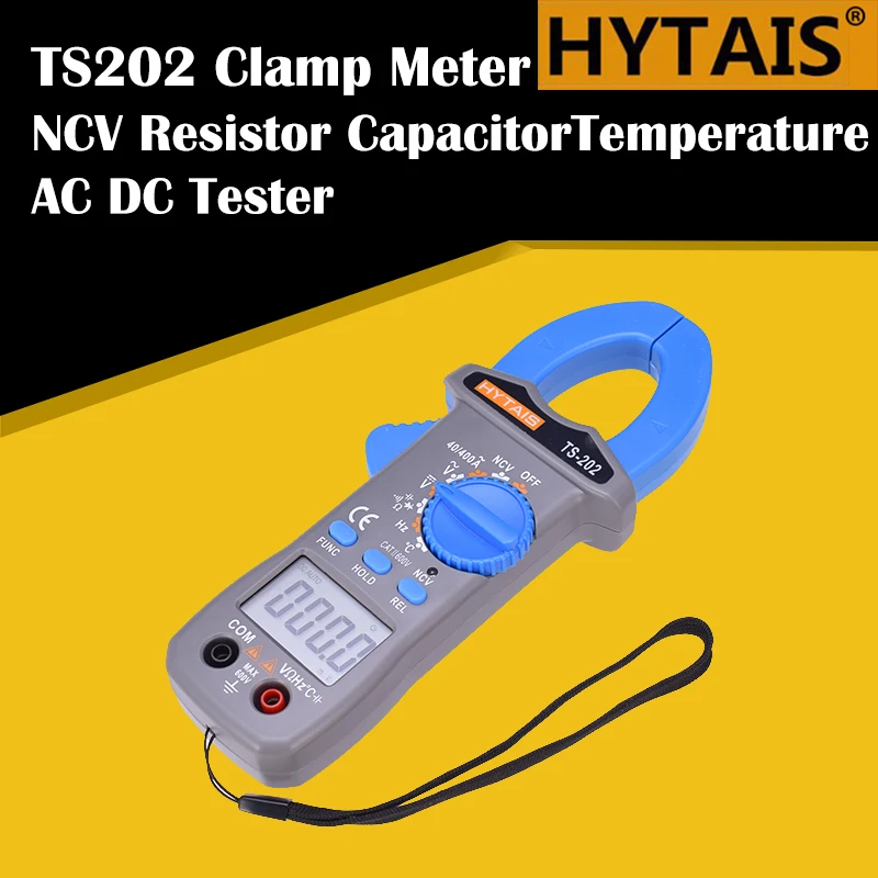 HYTAIS TS202 цифровой клещи мультиметр Напряжение Частота тока NCV резистор