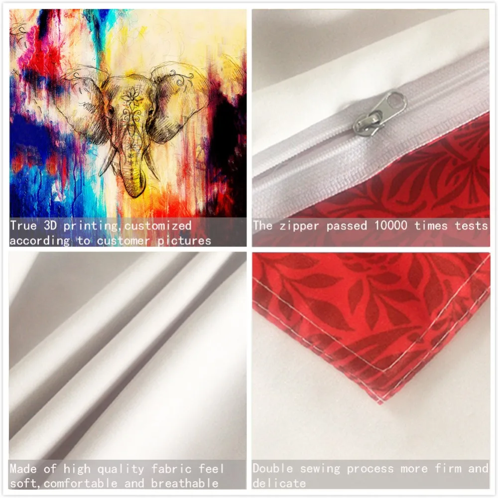 Слон живопись пододеяльник 2/3 шт эскиз животных комплект постельного белья