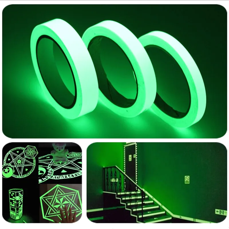 

1.5cm*1m Luminous Fluorescent Night Self-adhesive Glow In The Dark Sticker Tape Safety Security Home Decoration Warning Tape