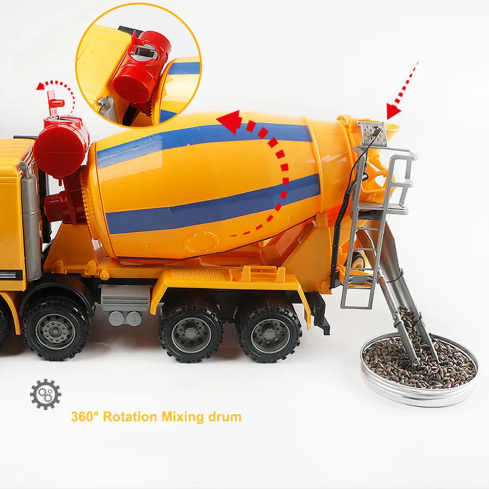 

1PC Back Car Stirring Inertia Cement Truck Model Concrete Mixer Car