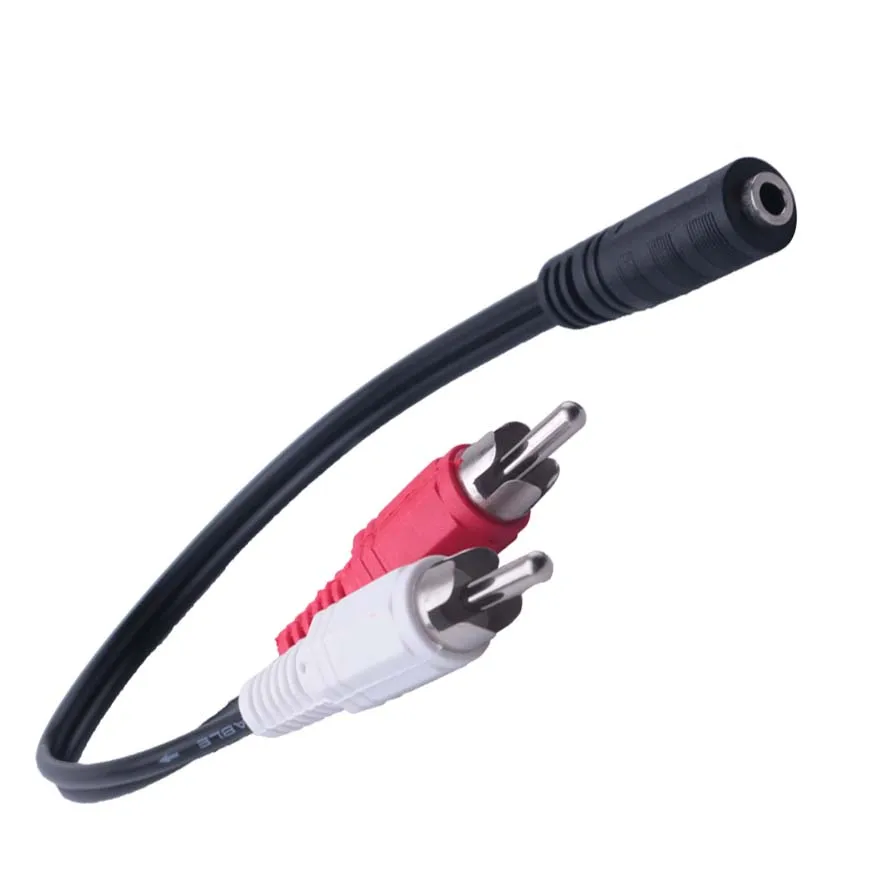 Новый универсальный контактный RCA Женский к мужской 3 5 мм стерео аудио разъем для