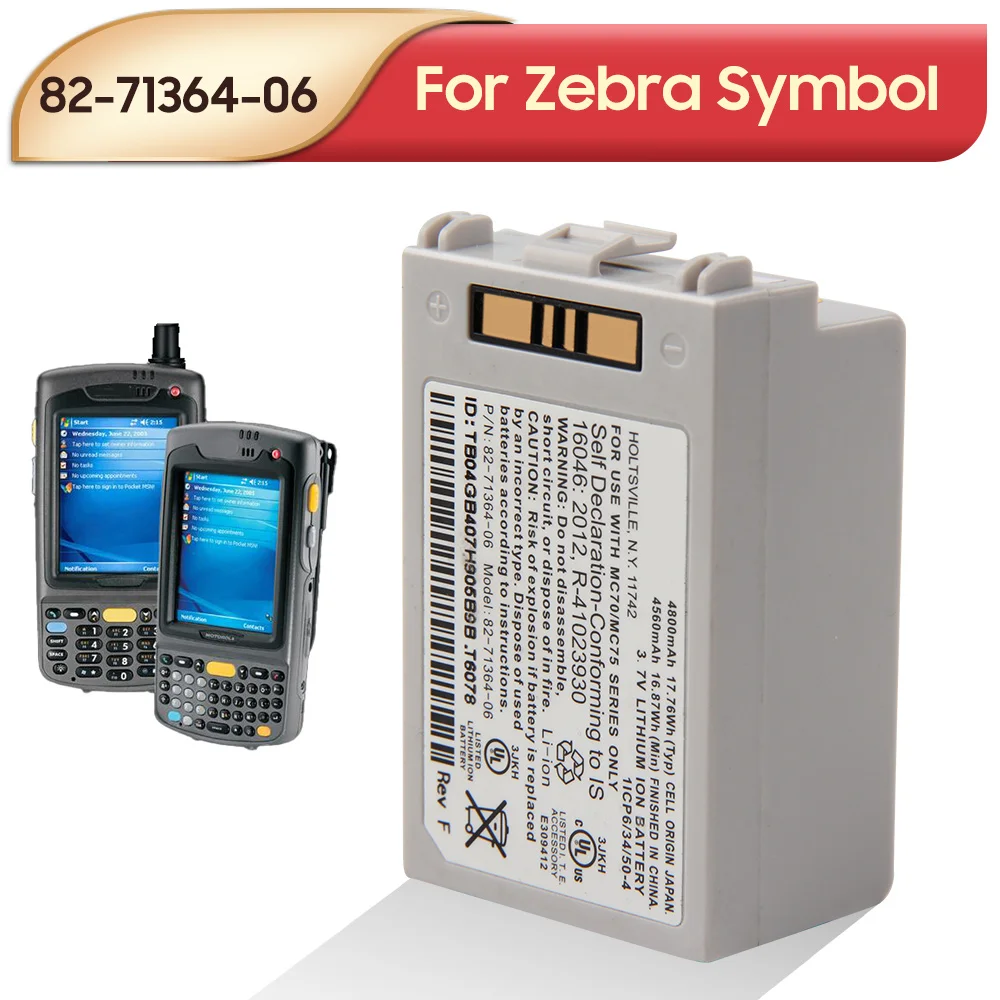 Оригинальный запасной аккумулятор 82-71364-06 для Motorola Zebra Symbol MC70 MC7090 MC75 MC75A MC75A6 MC75A8 MC7596