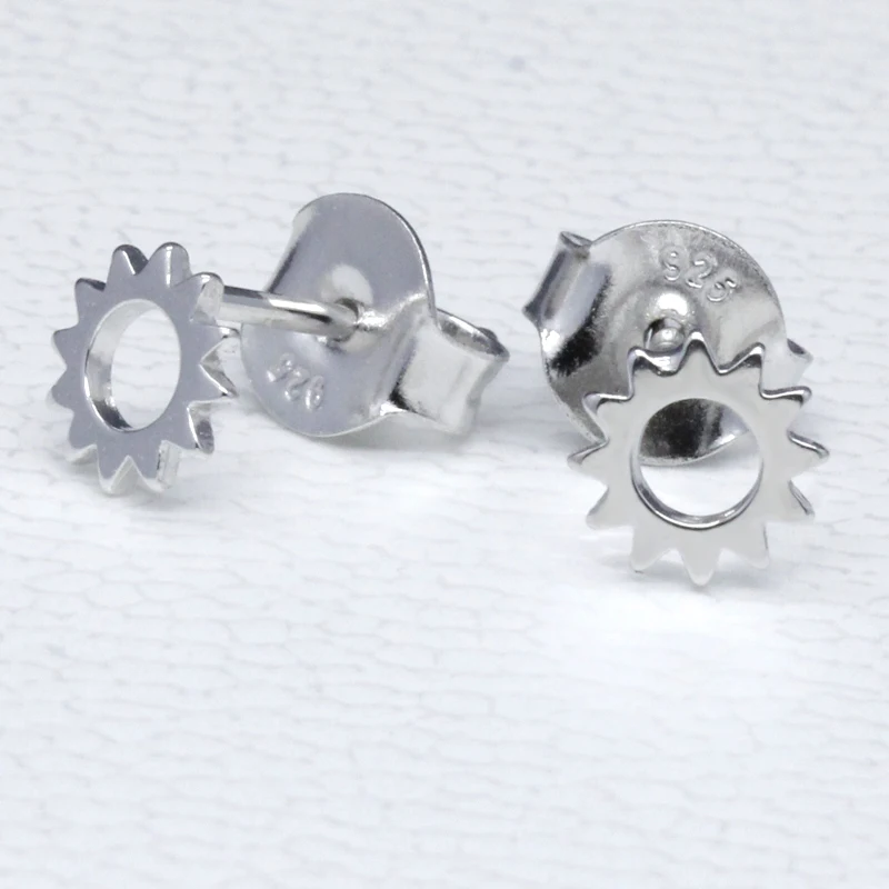Для жены подарок подруге 925 серебро Симпатичные серьги-гвоздики крошечные серьги